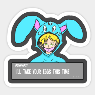 Bunnyboy Easter day RPG Gaming Style Blue Sticker